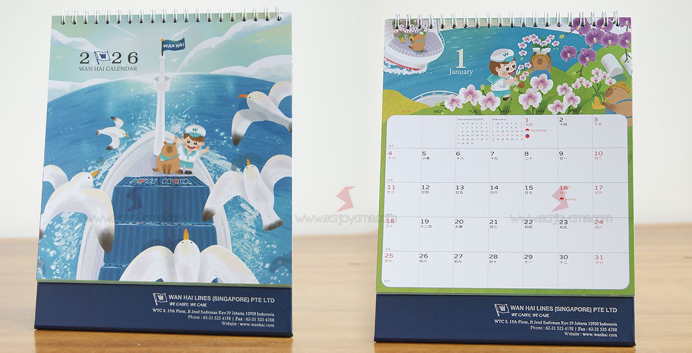 Cetak Kalender Meja 2026 PT Wanhai