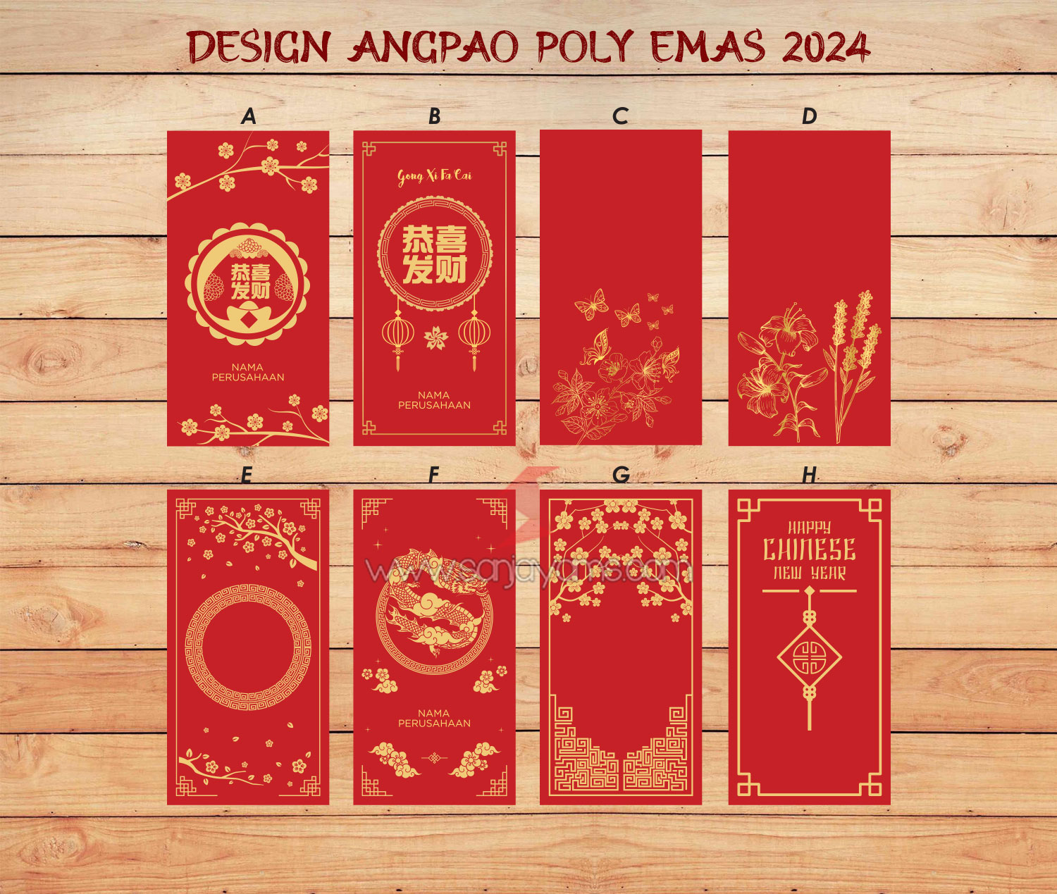 Design Angpao 2024 Tahun Naga Posisi Berdiri