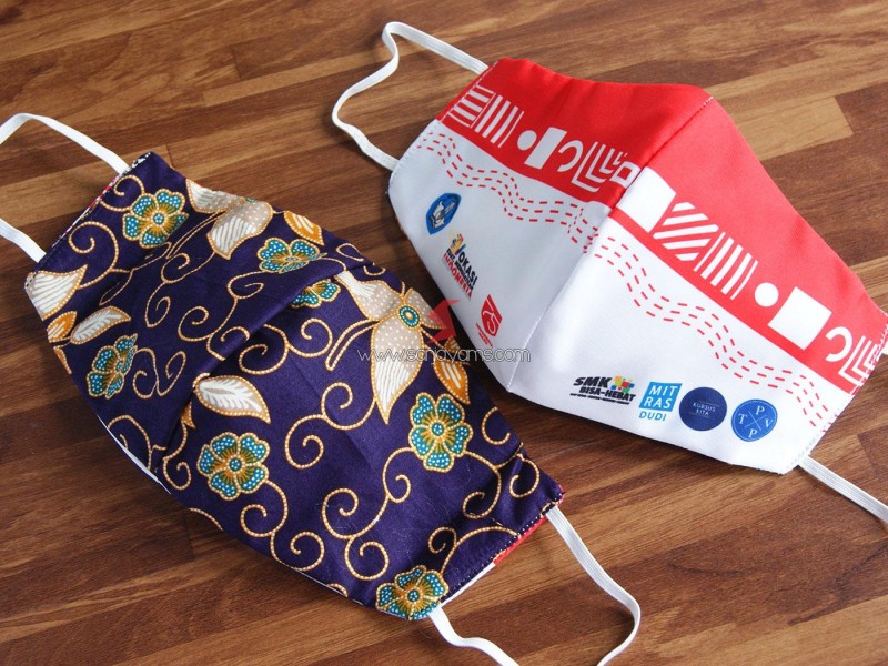 Masker Kain Printing Kombinasi Batik Premium Vokasi