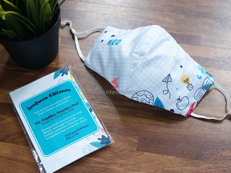 Masker Kain Printing Premium Neo dengan Stopper