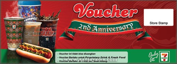 Voucher 2nd Anniversary Seven Eleven