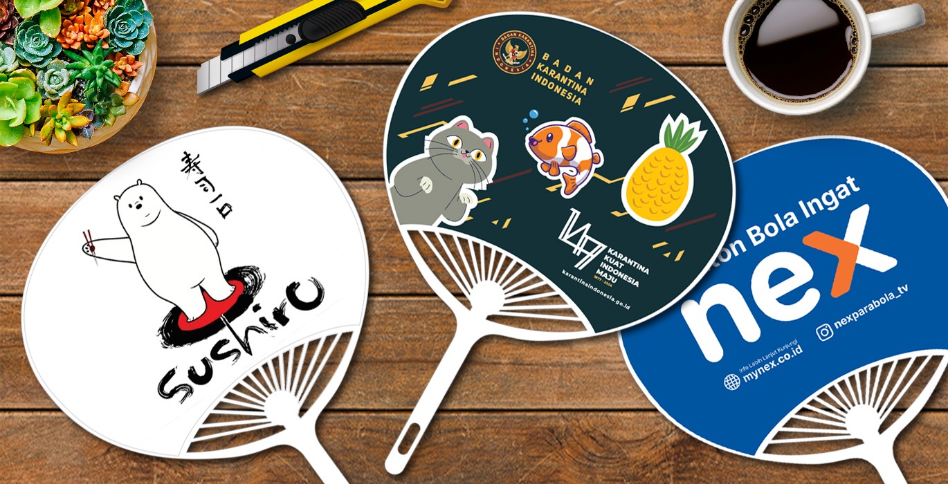Cetak kipas promosi model jepang