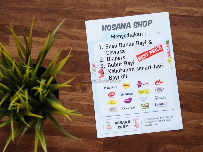 CETAK BROSUR - HOSANA SHOP