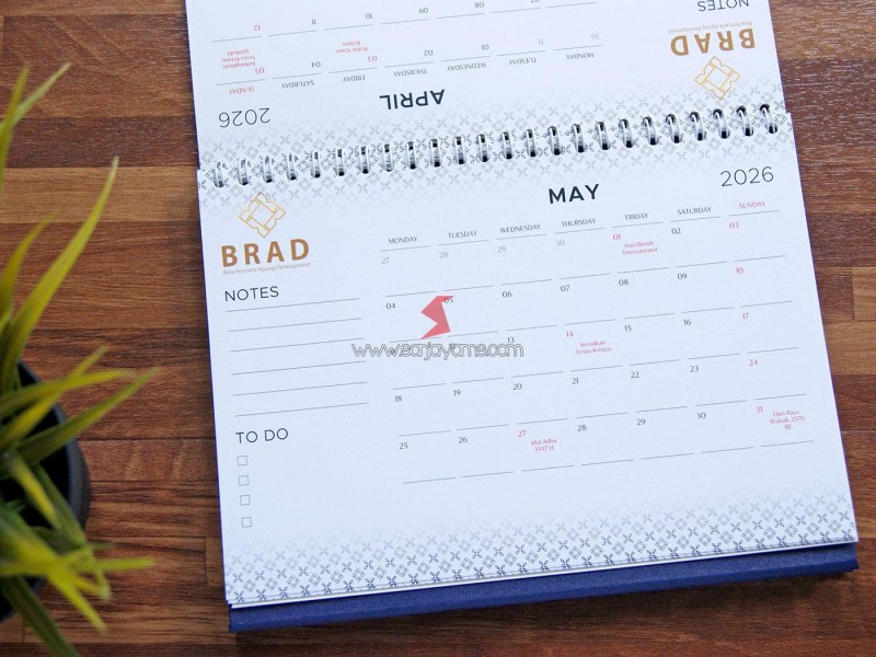 Cetak Kalender Meja - BRAD