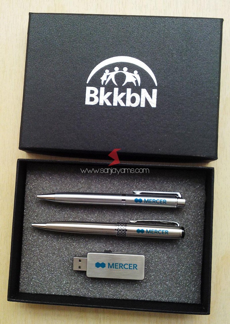 Souvenir Pen dan USB Stainless Mercer