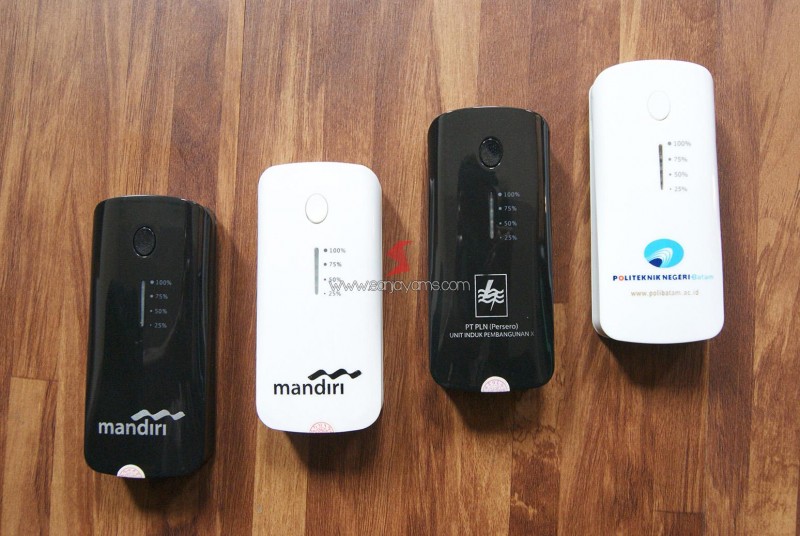 Hasil Cetak Logo di Power Bank 5200 (PB01)