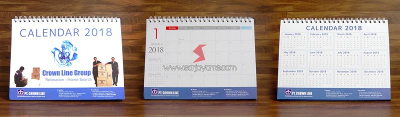 Kalender Meja Crownline (Posisi Tidur)