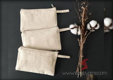 Pouch Zipper Kanvas Natural