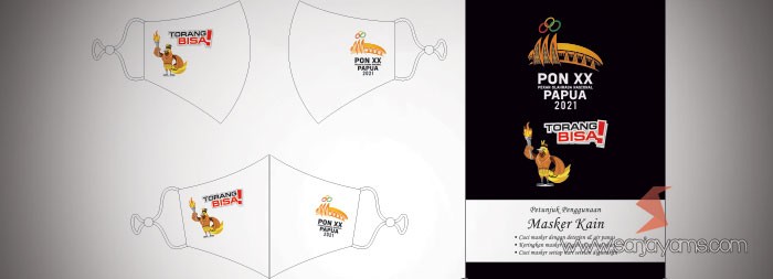 Cetak masker kain printing - PON Papua