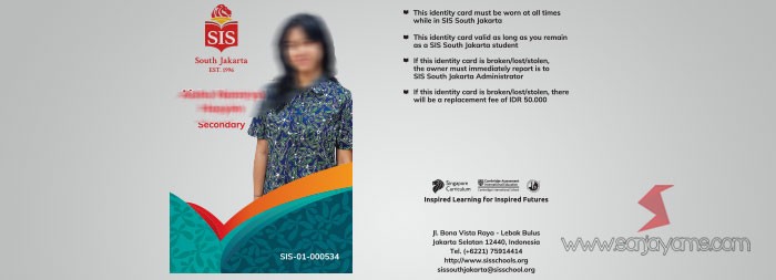 ID Card Sekolah SIS South Jakarta