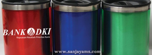 Mug Stainless Merah Bank DKI